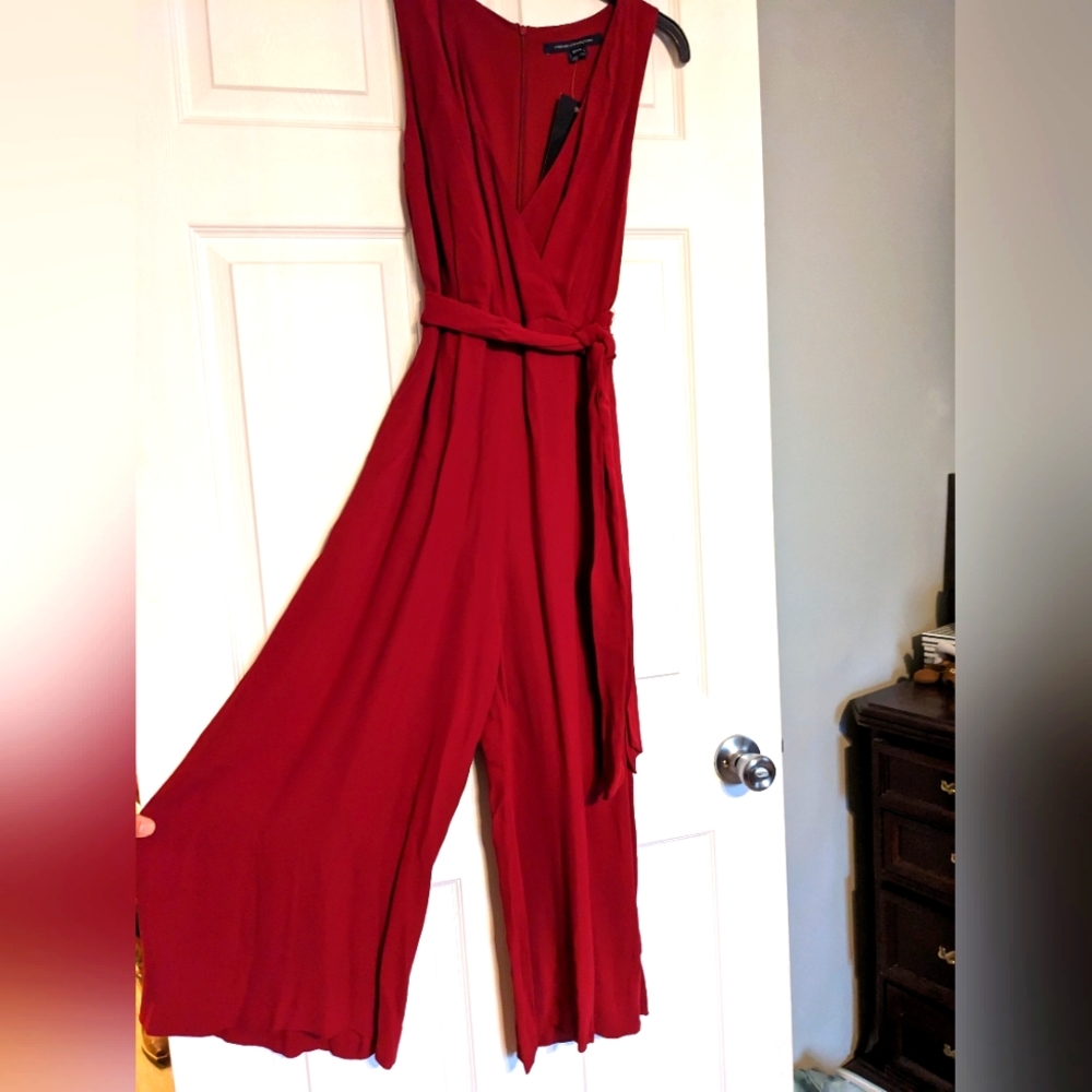 Red, V-Neck Jumpsuit NWT